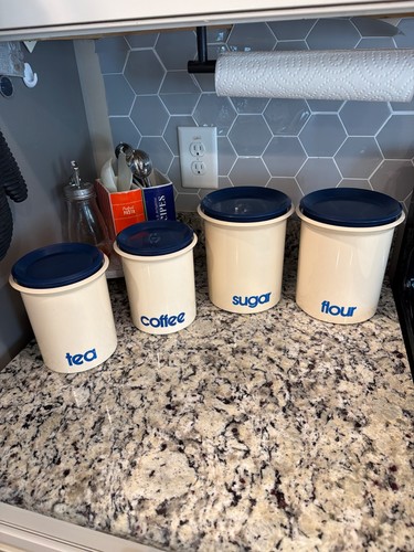 Vtg sterlite canister - sterlite, set