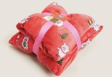 Marks and Spencer Percy Pig Christmas cushion and throw