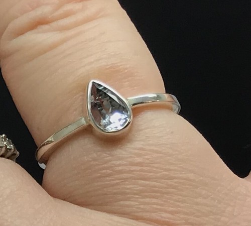 Aquamarine pear ring solid - ring,