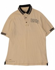 MURPHY & NYE Mens Sailmakers Graphic Polo Shirt 2XL Beige Cotton DM07