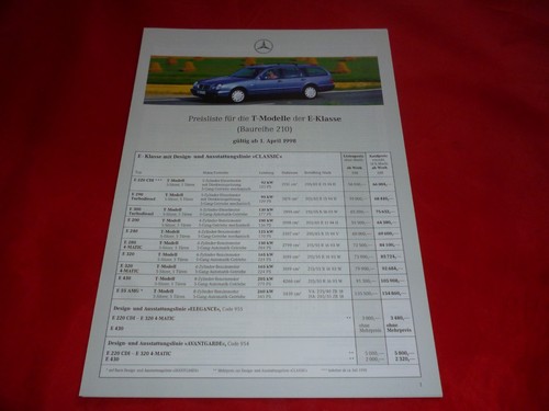 1998 mercedes s210 class - mercedes,