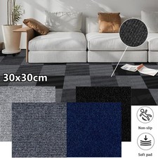 50x Carpet Tiles Heavy Commercial Retail Office Premium Flooring GREY BLACK BLUE