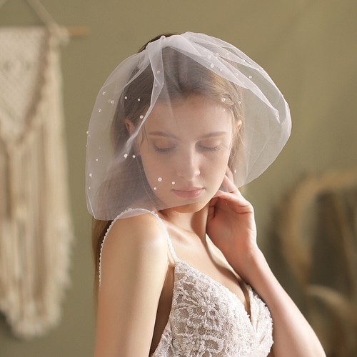 Handmade white pearl tulle - handmade,