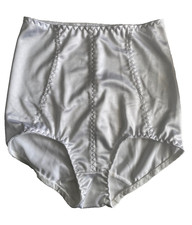 Vintage White Panty Girdle 39" - 40" Firm Control Briefs Underwear Stretch Satin