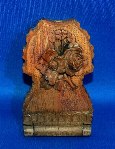Carved wooden pocket watch - carved,