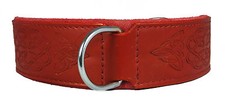 Red Celtic Leather Dog Collar