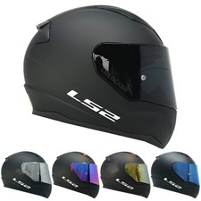 LS2 FF353 MATT BLACK FULL FACE MOTORCYCLE CRASH HELMET WITH COLOURED VISORS