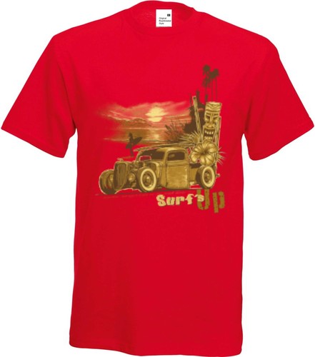 Red shirt with hot rod - shirt,