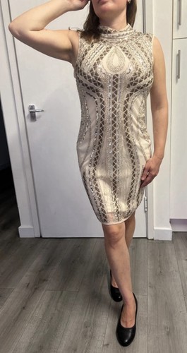 Nude creamy sequin flapper - sequin,