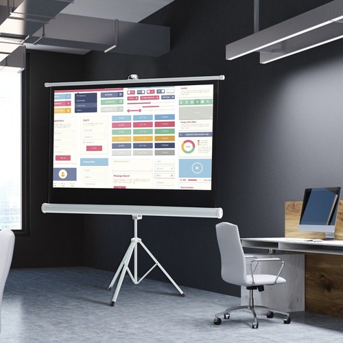 Tripod projector screen - projector, with