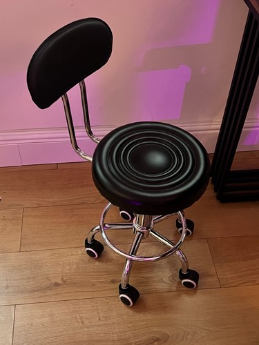 Black workshop stool bench - black,