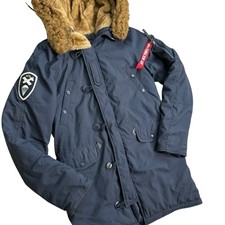Alpha Industries N3B Polar Altitude Parka Mens Sz S Navy Cold Weather Military