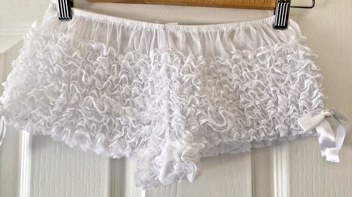 White frilly ruffle knickers - white, |