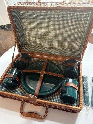 Vintage wicker picnic basket - vintage,