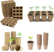 Plant Pots & Seedling Cups Trays Garden Fibre Germination Nursery Biodegradable