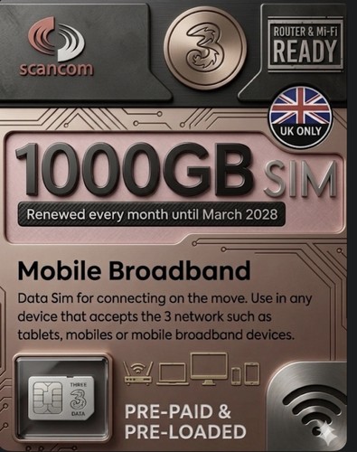 Sale three 1000gb data sim - 1000gb,