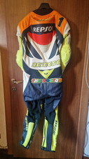 Tuta in Pelle Moto DAINESE Valentino Rossi 2003 REPSOL Inserti Titanio