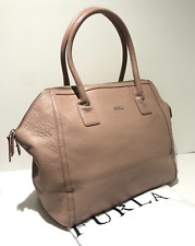 FURLA pebbled leather shoulder tote shopper bag VGC smart work classic dusky