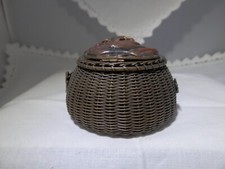 Japanese fishing basket inkwell, MEIJI