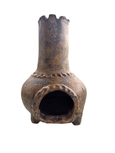 Vintage handmade clay chiminea - handmade,