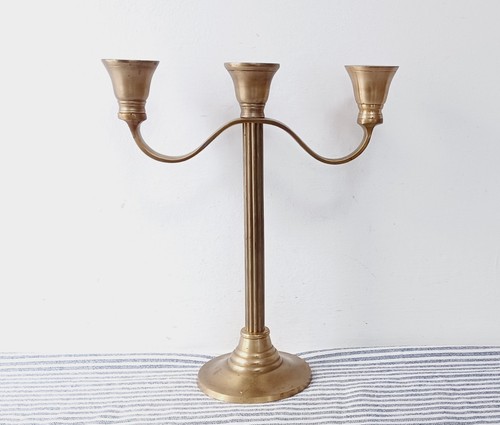 Vintage brass arm candelabra - vintage,