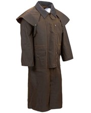 OUTBACK TRADING Oilskin Low Rider Duster Coat, Size Large, Dark Brown NWT  READ