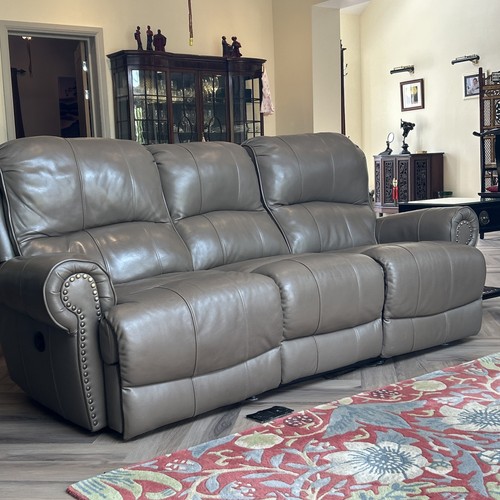 Taupe leather sofa - taupe,