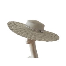 Silver Polypropylene Boater Hat With Gen Hat Band