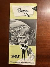 Bergen SAS City Portraits Scandinavian Airlines System Vtg Brochure