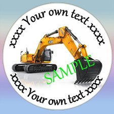 Excavator stickers party bags