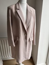 Zara Dusky Pink Longline Coat – Size L – Autumn/Winter Essential