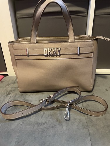 Dkny beige handbag with - dkny,