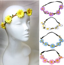 Daisy Garland Hairband Headband Christening Festival Elastic Flower Floral Hair