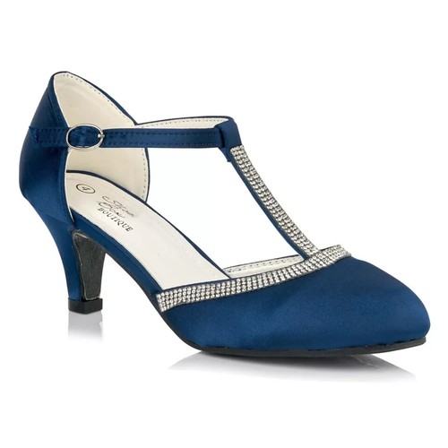 Womens satin mid heel diamante - womens,