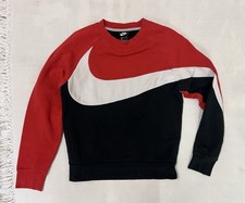 Nike Vintage Big Swoosh Logo Red Black White Jumper Top, Size S as Photos Shown