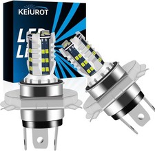 H4 LED Headlight Bulb 1600LM Excellent Heat Dissipation 6500K White 2PCS 18W NEW