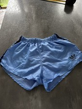 adidas shiny nylon sprinter shorts vintage XS Blue Glanz West Germany Retro Rare