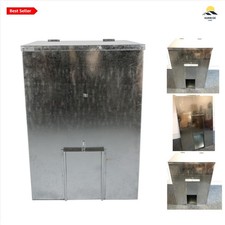 Galvanised Steel Coal Bunker 125KG Heavy Duty Fuel Storage with Lid