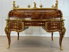 Exquisite, French Inlaid, Antique Bronze Bureau Desk