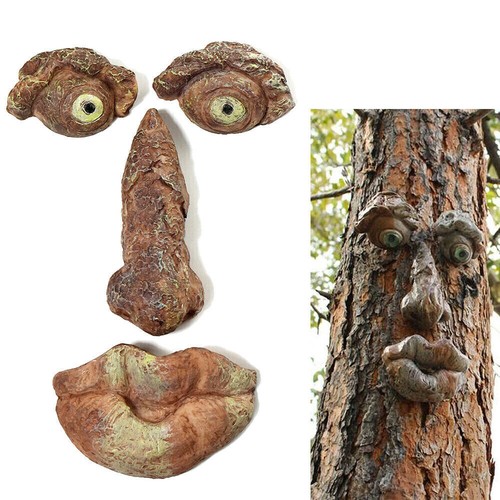 Tree face garden statues - tree,