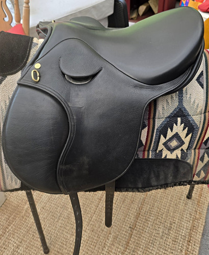 Black leather pony paddle - leather,