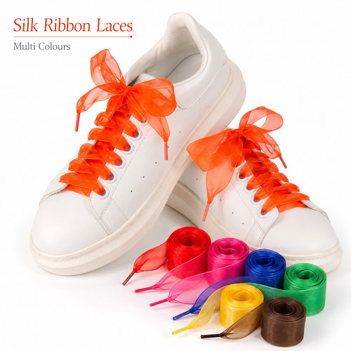Silk ribbon shoe laces - silk,