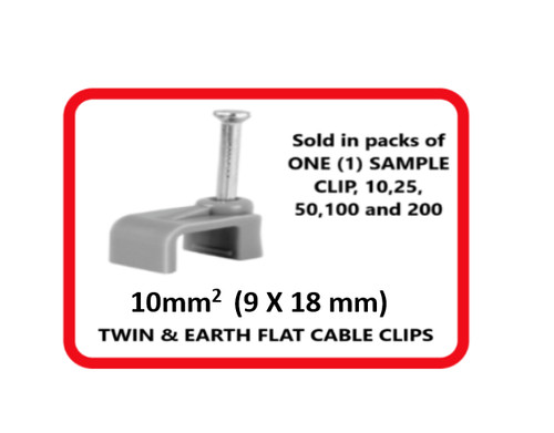 10mm2 grey cable clip 10mm - grey,