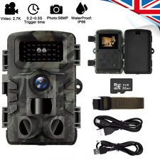 32GB 52MP Wildlife Trail Camera 1080P/4K Night Vision Outdoor Motion Hunting Cam