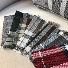 Tartan Check Durable Woven Upholstery Fabric For Curtains & Cushions Per Metre