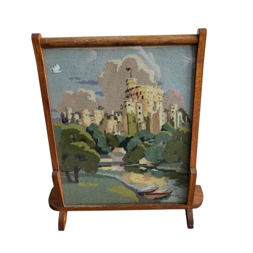 Vintage wood fire screen - wood,