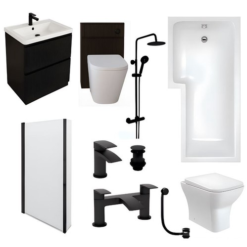 Matt black bathroom suite - matt,