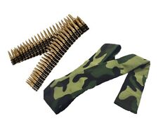 Army Bullet Belt Fancy Dress Rambo Accessory Military With Army Headband