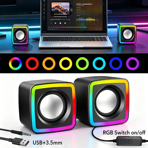 Rgb gaming desktop speakers - gaming,