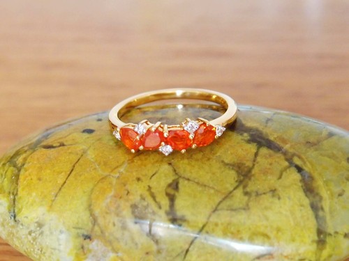 Crimson fire opal zircon - opal,